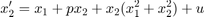 $$ x_2'= x_1+p x_2+x_2(x_1^2+x_2^2)+u$$