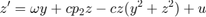 $$ z'= \omega y + c p_2 z - c z (y^2+z^2) +u$$